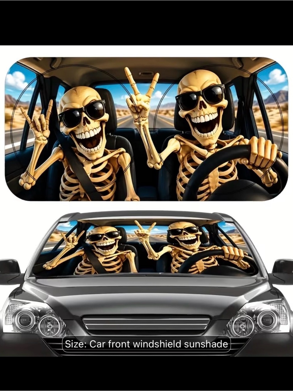 Sunshade with Skeletal Drivers Design - Black/Gold